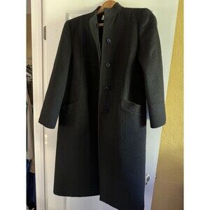 Lanerie Agnona‎ Altuna Alpaca/Wool Coat Women's Size 12 Made In Italy Black